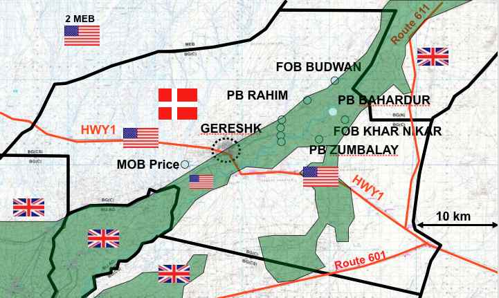 FOB Budwan - Danish map