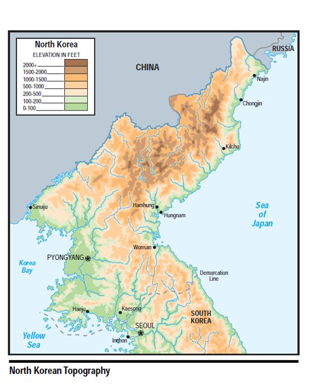 DPRK topographic map