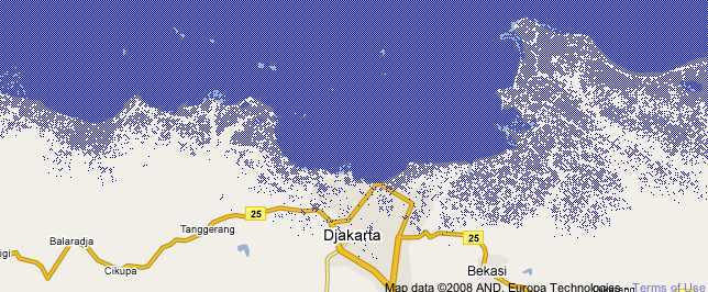 Jakarta Bay, 2 metre sea-level rise