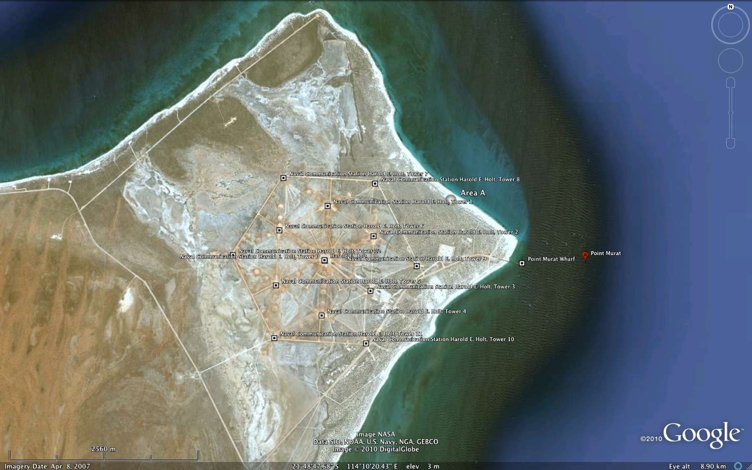 North West Cape - Area A - Google Earth
