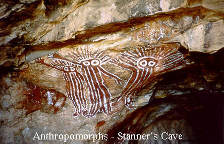 Anthropomorphs, Stanner's Cave, Bradshaw Field Training Range Source: Snapshots of Bradshaw Station – NT, Northern Territory Environment Protection Authority, at http://www.ntepa.nt.gov.au/environmental-assessments/assessment/register/bradshaw/snapshots  