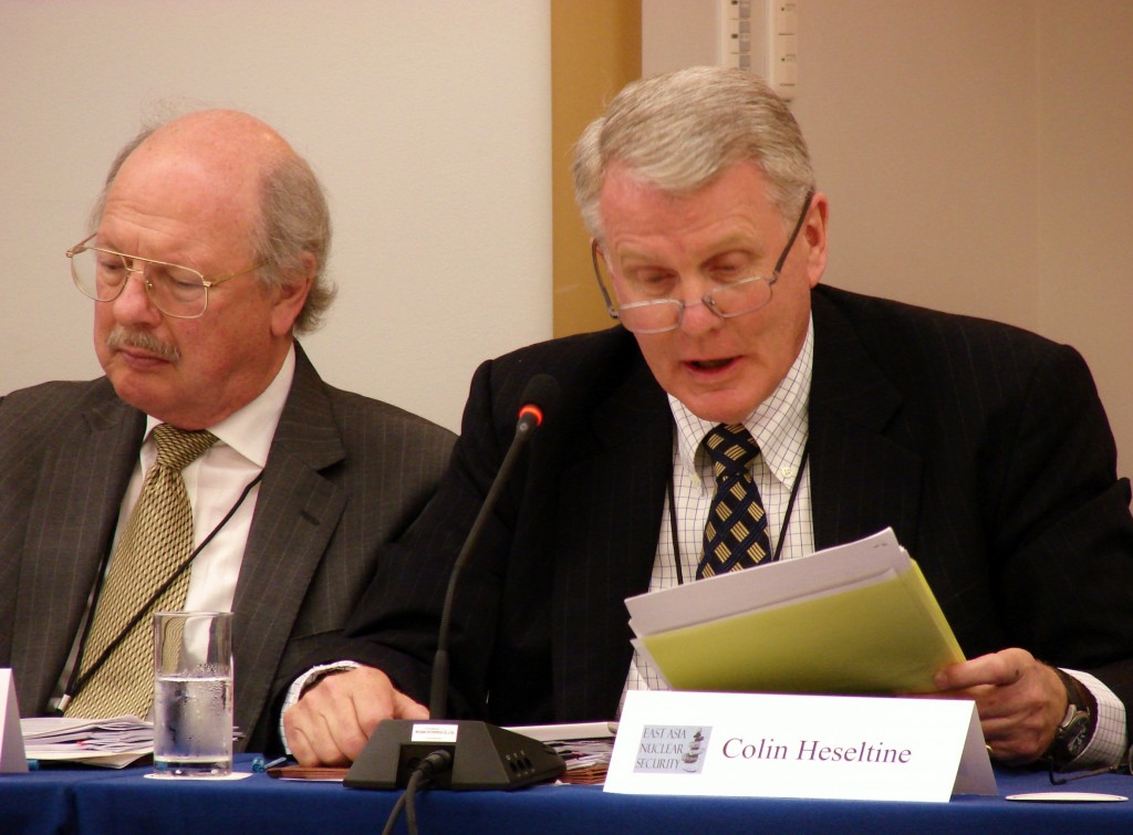 John Carlson - Asia Pacific Leadership Network (APLN) for Nuclear Nonproliferation and Disarmament (left) and Colin Heseltine - Nautilus Institute Associate.