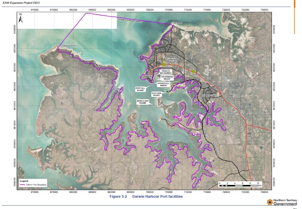 Darwin harbour map - EAW expansion EIS p81