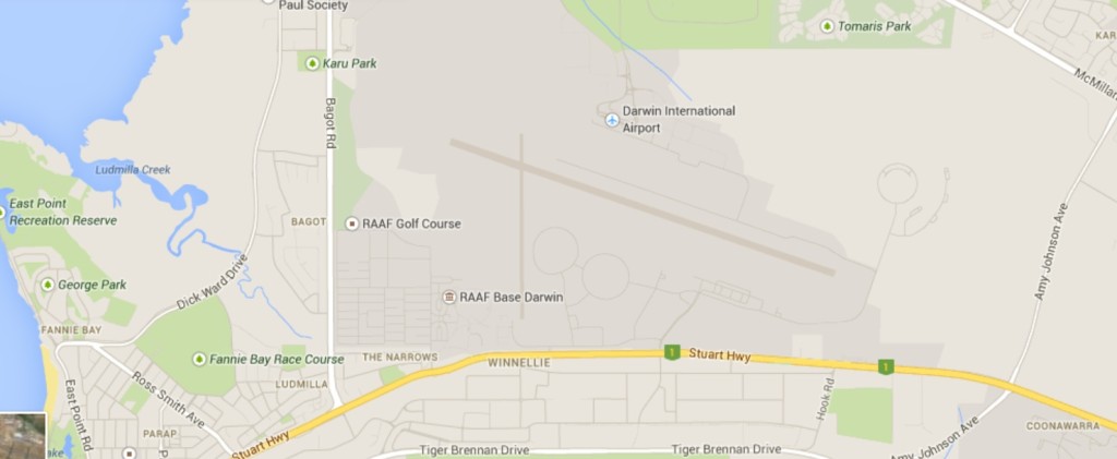 RAAF Darwin and Darwin International Airport, Google Maps