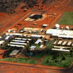 Figure 28. Pine Gap, c 1997 (Antennas 68-B, 80-B, 80-A on the roof of the Operations Building, 71-A, 68-A, 77-A, 85-A and 86-A, with 87-A and 88-A in Administration/Recreation area). Source: Stan and Holly Deyo, ‘Pine Gap: America’s Tribute to Nikola Tesla’, at http://millennium-ark.net/News_Files/Newsletters/News000722/News000722.html. 